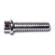 MIDWEST FASTENER 1/4"-20 Flange Bolt, Chrome Plated Steel, 1 in L, 10 PK 75104